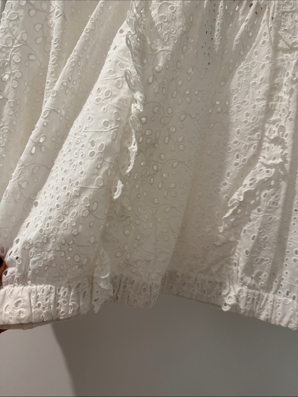 White House Black Market White Eyelet Boho Blouse(bw) - Picture 6 of 7